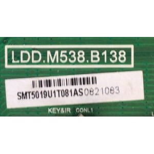 MAIN FUENTE (COMBO) PARA TV SANSUI / NUMERO DE PARTE LDD.M538.B138 / SMT5019U1T081AS / SMT5019U1B041AH / 306010L538138016 / CV500U1-T01-V01 / SMX5019USM / PBA5019U6 / CTM19193M2814 / 131.2183 / MODELO SMX5019USM